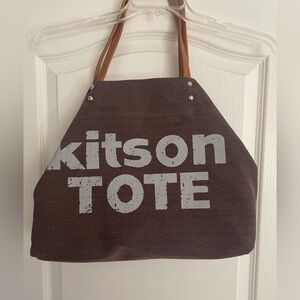 Kitson Dark Brown Tote with White Lettering